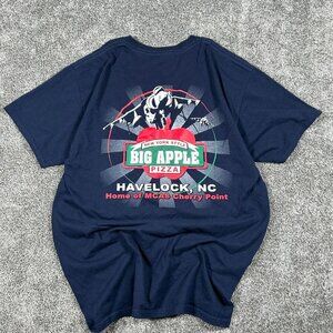 Vintage Big Apple New York pizza double sided graphic T shirt